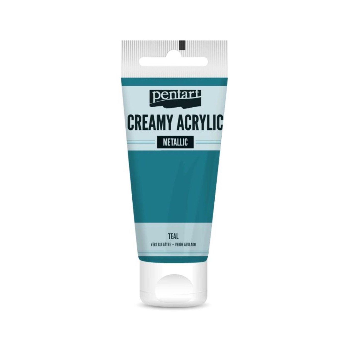 Akrylová barva krémová, metalická, tyrkysová, 60 ml