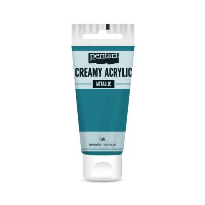 Akrylová barva krémová, metalická, tyrkysová, 60 ml