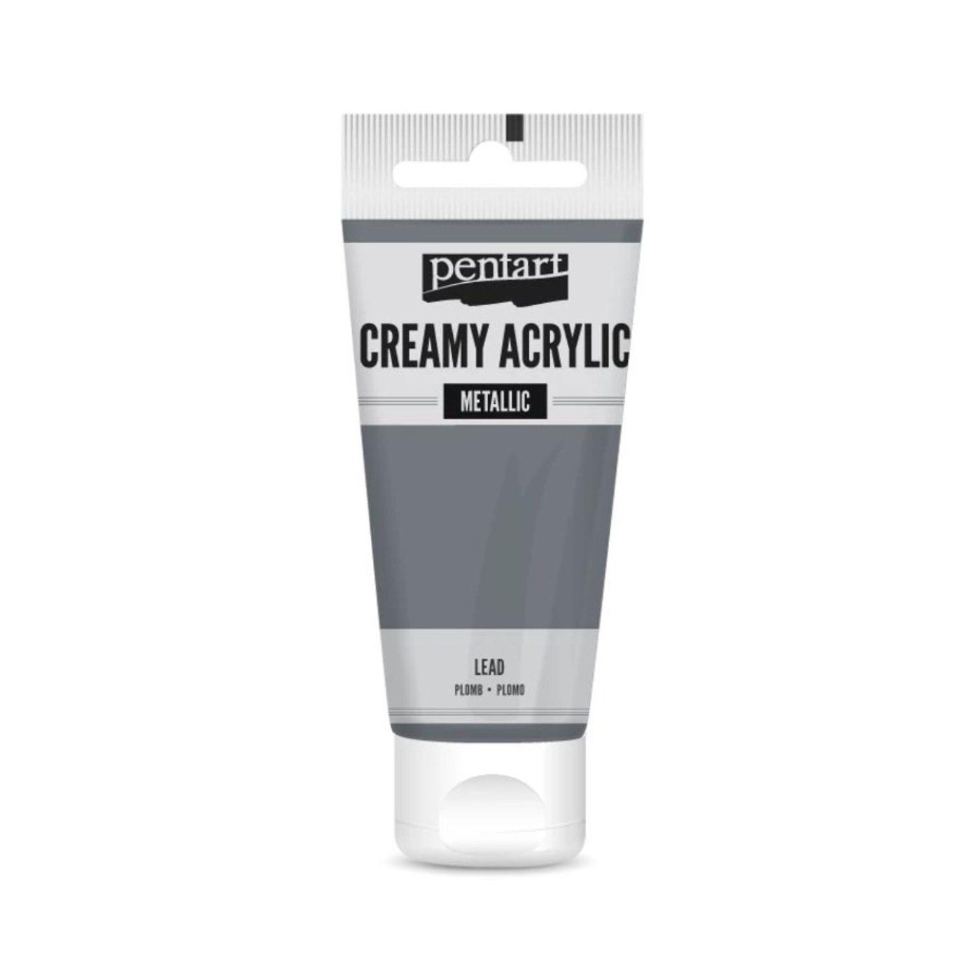 Akrylová barva krémová, metalická, olověná, 60 ml