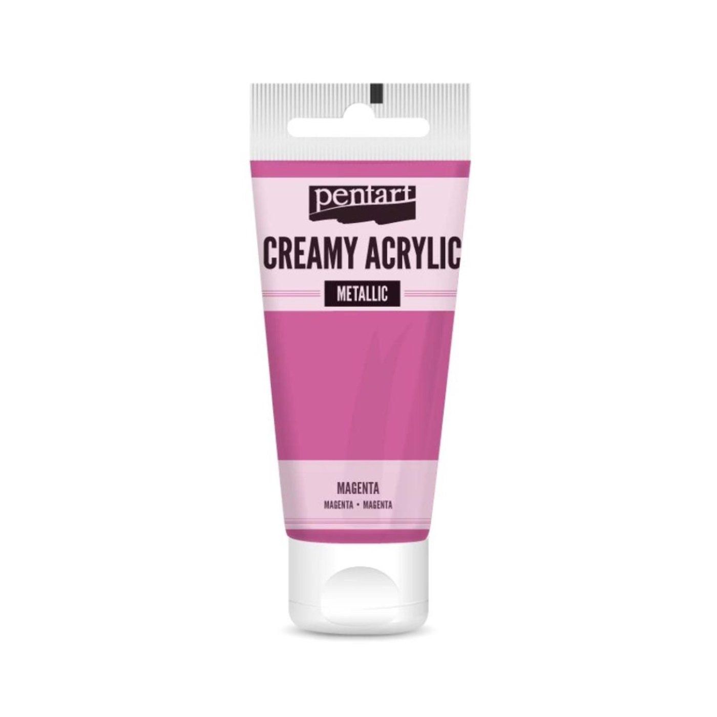 Akrylová barva krémová, metalická, magenta, 60 ml