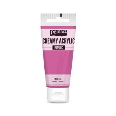 Akrylová barva krémová, metalická, magenta, 60 ml