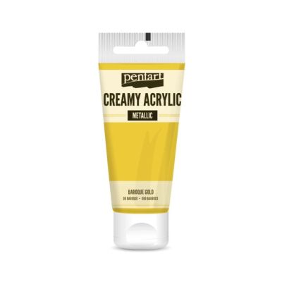 Akrylová barva krémová, metalická, barokní zlato, 60 ml