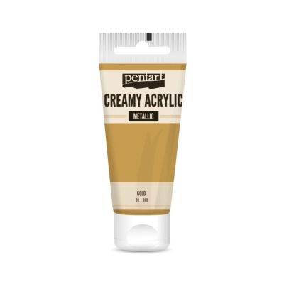 Akrylová barva krémová, metalická, zlatá, 60 ml
