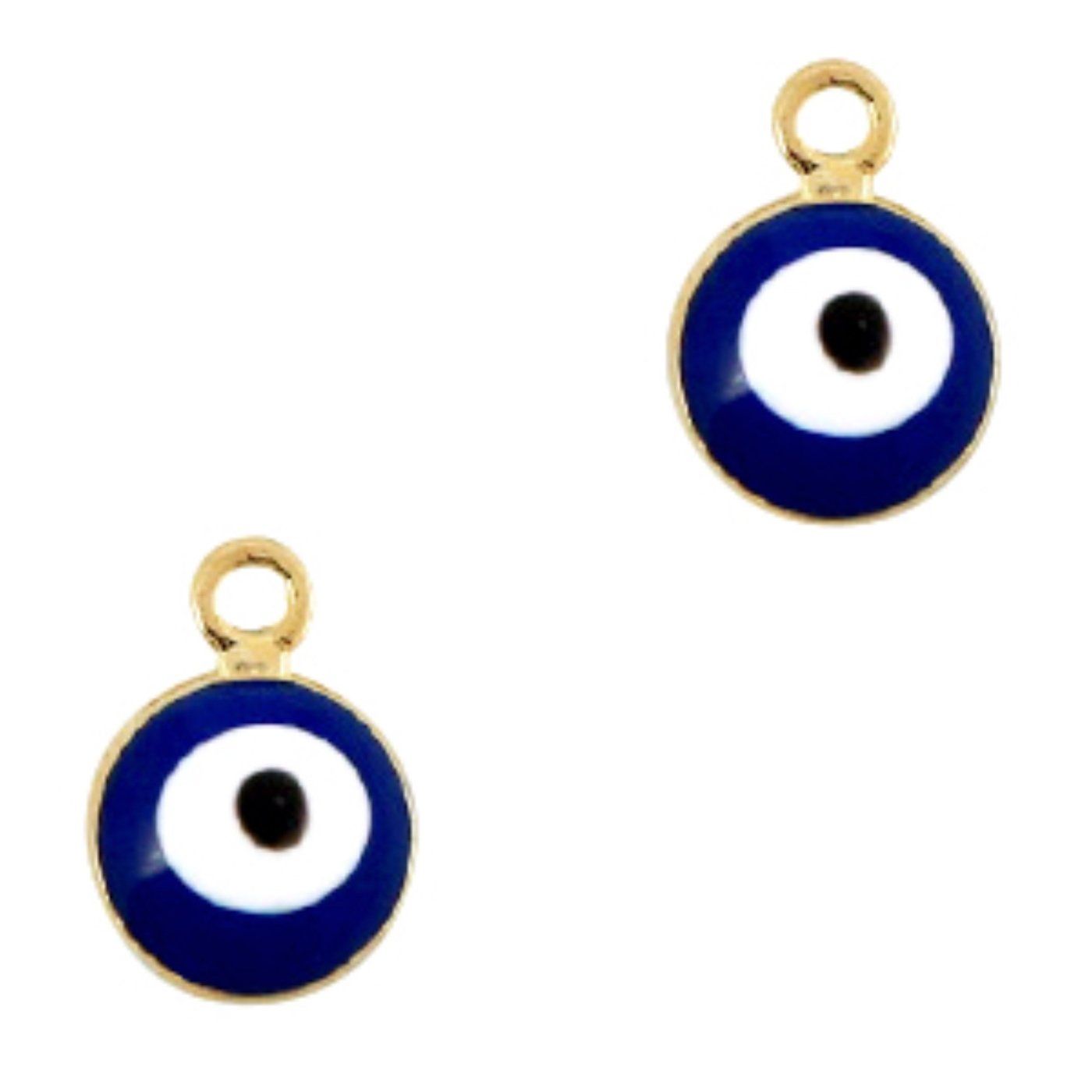 Přívěsek, kov, Evil eye, zlatá, 6 mm