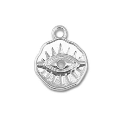 Kovový přívěsek, 15 x 12 mm, Eye of Providence stříbrná