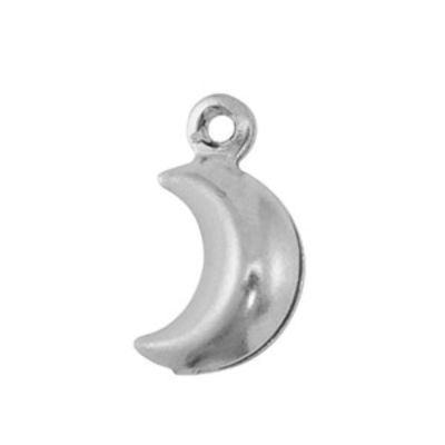 Přívěsek z nerezové oceli, 10 x 6 mm, měsíc stříbrný