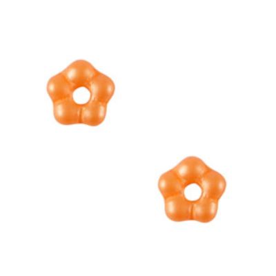 České korálky, květina, 5 mm, oranžová