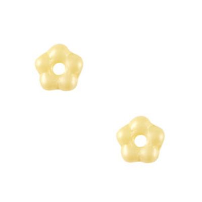 České korálky, květina, 5 mm, citrónová žlutá