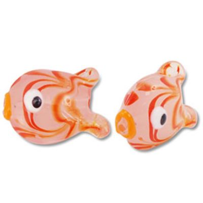 Skleněná koráku, ryba červeno-oranžová