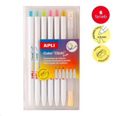 APLI vysouvací pastelky duhové v blistru, 6 ks