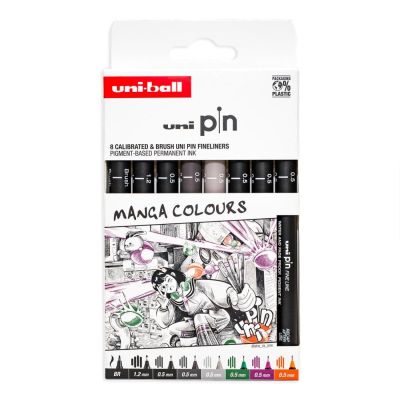UNI PIN sada 8 ks lineru Manga Colours