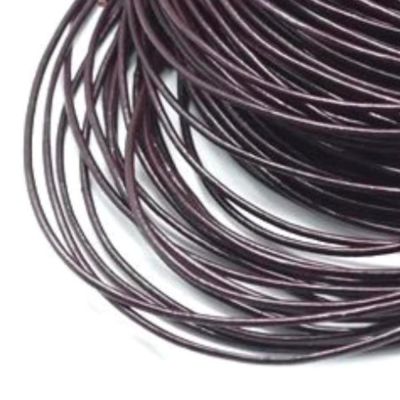 Kožená šňůrka z hovězí kůže, tmavěhnědá, 2 mm
