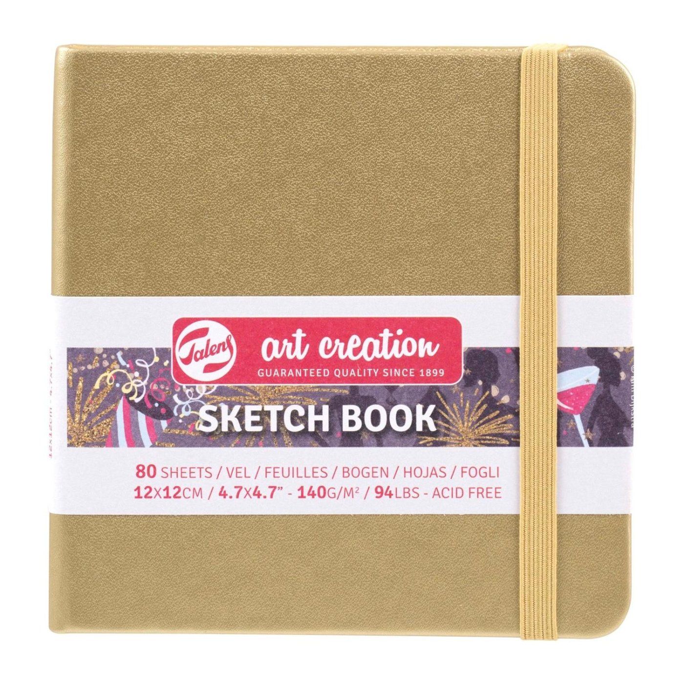 Art book, Art Creation, skicák, 12 x 12 cm, zlatý