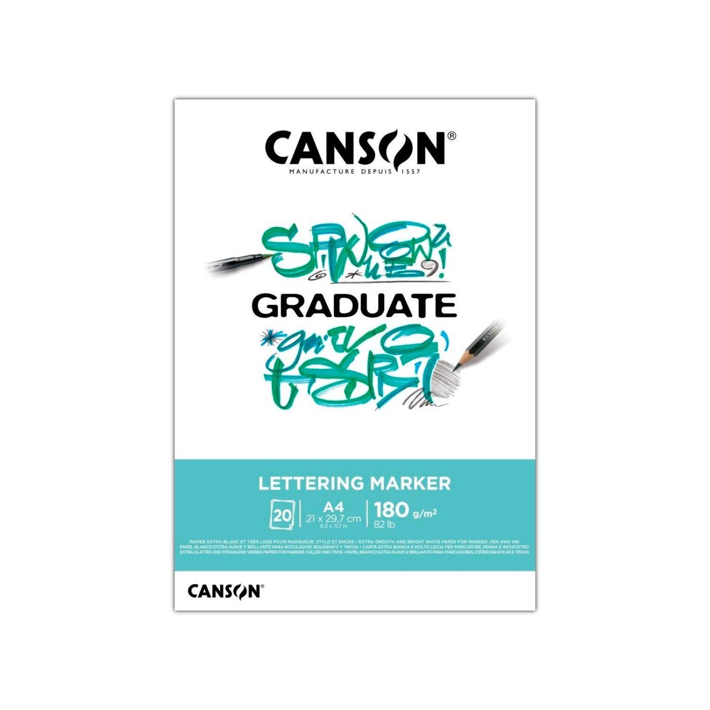 CANSON Skicák Graduate Lettering Marker, A4, 180 g, 20 listů