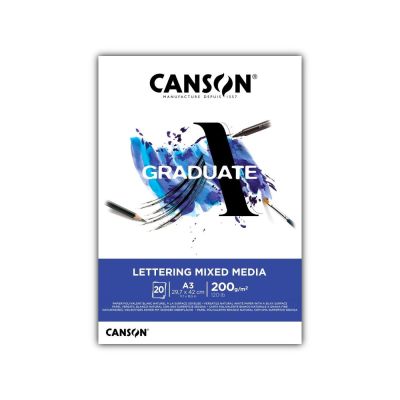 CANSON Skicák Graduate Lettering Mix Media, A3, 200 g, 20 listů
