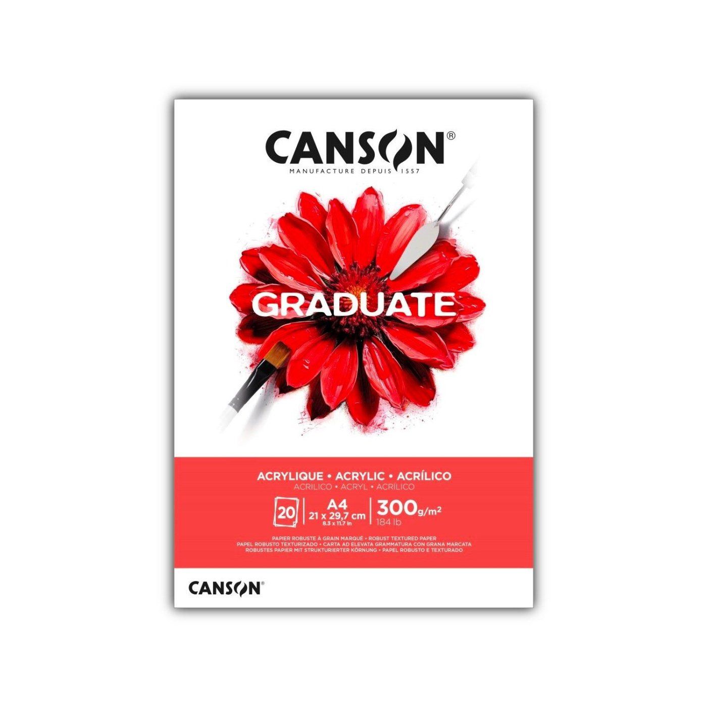 CANSON Skicák Graduate na akryl, A4, 300 g, 20 listů